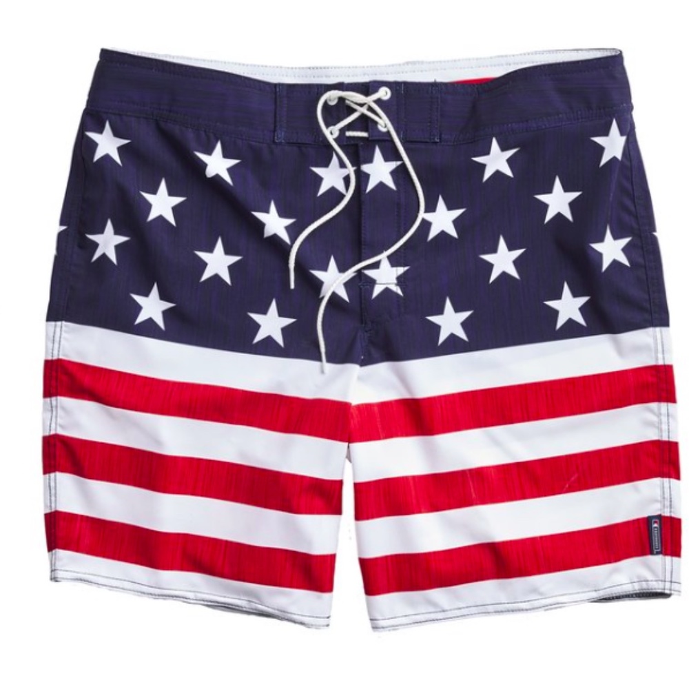 Made in USA  - American Flag Swim Trunks